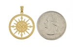 Carica l&#39;immagine nel visualizzatore di Gallery, 14k Yellow Gold Lost Without You Nautical Compass Reversible Pendant Charm
