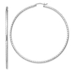 Cargar imagen en el visor de la galería, Sterling Silver Diamond Cut Classic Round Hoop Earrings 65mm x 2mm
