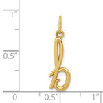Afbeelding in Gallery-weergave laden, 10K Yellow Gold Lowercase Initial Letter B Script Cursive Alphabet Pendant Charm
