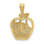 画像をギャラリービューアに読み込む, 14K Yellow Gold New York City Skyline NY Statue of Liberty Big Apple Pendant Charm
