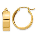 Indlæs billede til gallerivisning 14K Yellow Gold 16mm x 5.5mm Classic Round Hoop Earrings

