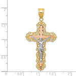 Charger l&#39;image dans la galerie, 14k Gold Tri Color Cross Crucifix Pendant Charm
