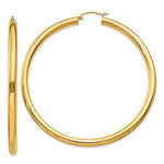 Ladda upp bild till gallerivisning, 14K Yellow Gold Large Classic Round Hoop Earrings 65mmx4mm
