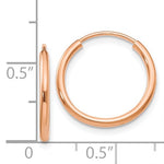 Φόρτωση εικόνας στο εργαλείο προβολής Συλλογής, 14K Rose Gold 15mm x 1.5mm Endless Round Hoop Earrings
