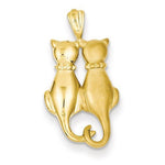 Lataa kuva Galleria-katseluun, 14k Yellow Gold Sitting Cats Open Back Pendant Charm
