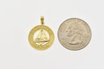 Load image into Gallery viewer, 14k Yellow Gold Jamaica Island Sailboat Travel Pendant Charm
