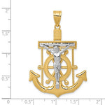 Kép betöltése a galériamegjelenítőbe: 14k Gold Two Tone Mariners Cross Crucifix Pendant Charm
