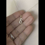 Load and play video in Gallery viewer, 10K Yellow Gold Script Initial Letter E Cursive Alphabet Pendant Charm
