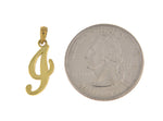 Load image into Gallery viewer, 14K Yellow Gold Script Initial Letter I Cursive Alphabet Pendant Charm
