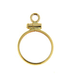 Load image into Gallery viewer, 14K Yellow Gold United States 1.00 Dollar or Mexican 2 Peso Coin Edge Screw Top Frame Mounting Holder for 13mm x 1mm Coins
