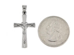 Afbeelding in Gallery-weergave laden, 14k White Gold Cross Crucifix Reversible Hollow Pendant Charm
