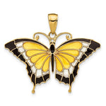 Lataa kuva Galleria-katseluun, 14k Yellow Gold with Enamel Yellow Butterfly Pendant Charm
