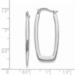 Afbeelding in Gallery-weergave laden, 14k White Gold Modern Contemporary Rectangle Hoop Earrings
