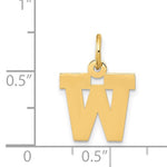 Load image into Gallery viewer, 14K Yellow Gold Uppercase Initial Letter W Block Alphabet Pendant Charm
