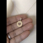 Video laden en afspelen in Gallery-weergave, 14k Yellow Gold Round Circle Heart Cut Out Pendant Charm
