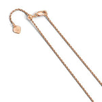 Carica l&#39;immagine nel visualizzatore di Gallery, Sterling Silver Rose Gold Plated 1.2mm Rope Necklace Pendant Chain Adjustable
