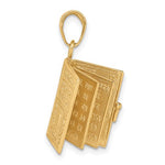 Load image into Gallery viewer, 14k Yellow Gold Lords Prayer Holy Bible Book Pendant Charm
