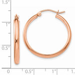 Load image into Gallery viewer, 14K Rose Gold 25mm x 2.75mm Classic Round Hoop Earrings
