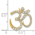 Load image into Gallery viewer, 14k Yellow Gold 3/8 CTW Genuine Diamond Om Symbol Chain Slide Pendant Charm
