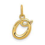 Afbeelding in Gallery-weergave laden, 10K Yellow Gold Lowercase Initial Letter O Script Cursive Alphabet Pendant Charm
