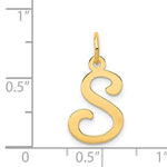 Load image into Gallery viewer, 14K Yellow Gold Initial Letter S Cursive Script Alphabet Pendant Charm
