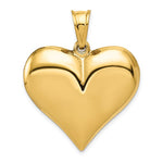 將圖片載入圖庫檢視器 14k Yellow Gold Large Puffed Heart Hollow 3D Pendant Charm
