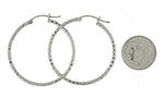 Lataa kuva Galleria-katseluun, Sterling Silver Diamond Cut Classic Round Hoop Earrings 35mm x 2mm
