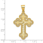 Load image into Gallery viewer, 14k Yellow Gold Greek Key Cross Open Back Pendant Charm - [cklinternational]
