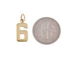 Afbeelding in Gallery-weergave laden, 14k Yellow Gold Number 6 Six Pendant Charm
