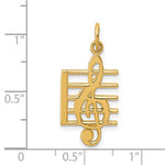 Ladda upp bild till gallerivisning, 14k Yellow Gold Music Treble Clef Symbol Pendant Charm
