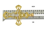 Carica l&#39;immagine nel visualizzatore di Gallery, 14k Gold Two Tone Large Cross Crucifix Pendant Charm
