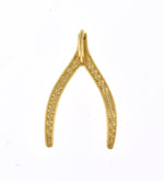 Lataa kuva Galleria-katseluun, 14k Yellow Gold Wishbone Chain Slide Pendant Charm
