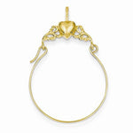 Load image into Gallery viewer, 14K Yellow Gold Hammered Heart Open Back Charm Holder Hanger Connector Pendant
