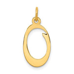 Load image into Gallery viewer, 14K Yellow Gold Initial Letter O Cursive Script Alphabet Pendant Charm
