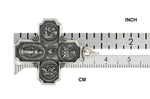 画像をギャラリービューアに読み込む, Sterling Silver Cruciform Cross Four Way Medal Antique Style Pendant Charm

