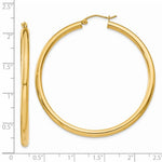 Charger l&#39;image dans la galerie, 14K Yellow Gold 50mm x 3mm Classic Round Hoop Earrings
