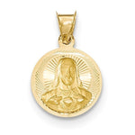Kép betöltése a galériamegjelenítőbe: 14k Yellow Gold Sacred Heart of Jesus Round Pendant Charm
