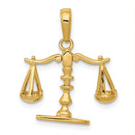 Afbeelding in Gallery-weergave laden, 14k Yellow Gold Justice Moveable Scales 3D Pendant Charm
