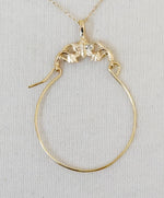 Load image into Gallery viewer, 14K Yellow Gold Butterfly Charm Holder Hanger Connector Pendant
