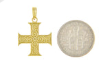 Indlæs billede til gallerivisning 14k Yellow Gold Greek Cross Scroll Design Pendant Charm
