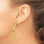 Load image into Gallery viewer, 14K Yellow Gold 50mm Square Tube Round Hollow Hoop Earrings
