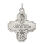 Carregar imagem no visualizador da galeria, Sterling Silver Cruciform Cross Four Way Medal Antique Style Pendant Charm
