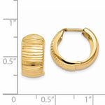 Load image into Gallery viewer, 14k Yellow Gold Textured Hinged Hoop Huggie Earrings
