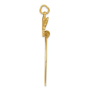 14K Yellow Gold Butterfly Charm Holder Hanger Connector Pendant