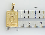 Load image into Gallery viewer, 14k Yellow Gold Florida Key West Mile 0 Marker Travel Pendant Charm
