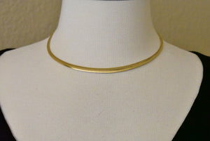 Sterling Silver Gold Plated Reversible Cubetto Omega Choker Necklace Pendant Chain