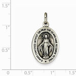 Kép betöltése a galériamegjelenítőbe: Sterling Silver Blessed Virgin Mary Miraculous Medal Oval Pendant Charm
