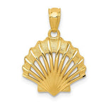 Cargar imagen en el visor de la galería, 14k Yellow Gold Seashell Clamshell Scallop Shell Pendant Charm
