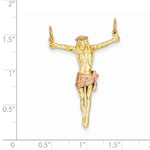 Lade das Bild in den Galerie-Viewer, 14k Gold Two Tone Corpus Crucified Christ Pendant Charm
