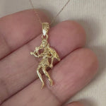 Load and play video in Gallery viewer, 14k Yellow Gold Virgo Zodiac Horoscope Large Pendant Charm
